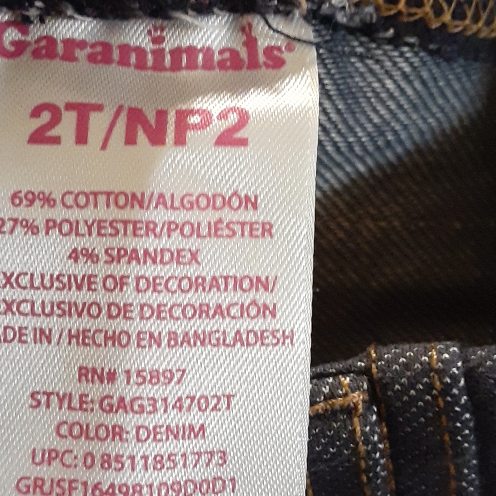 3@$15 Garianimals unisex Jean's 2t stretch jean - Picture 4 of 4